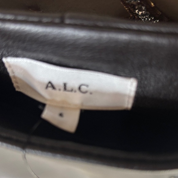 A.L.C. Black Studded Leather Pencil Skirt - Picture 3 of 11